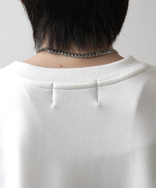 Confirm(コンファーム)の「ナチュラルドレープ ビッグシルエット 無地 / 切替 とろみポンチ半袖Tシャツ カットソー【Confirm】(Tシャツ/カットソー・メンズ・ミント/ブラック×グレー/ホワイト/ブラック/サックスブルー/ホワイト×ブラック/ホワイト×グリーン/グレー/チャコールグレー・M/L)」の19枚目の写真