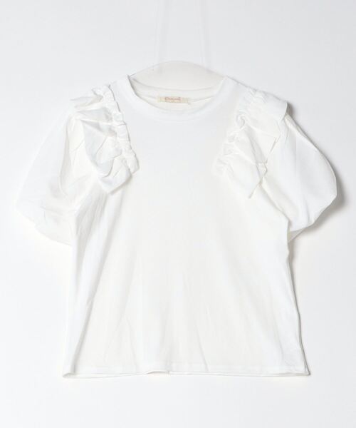 Dream garden（ドリームガーデン）の「肩フリルバルーンスリーブTシャツ（Tシャツ/カットソー・レディース・ホワイト/ブラック・XL/S/L/M）」の13枚目の写真