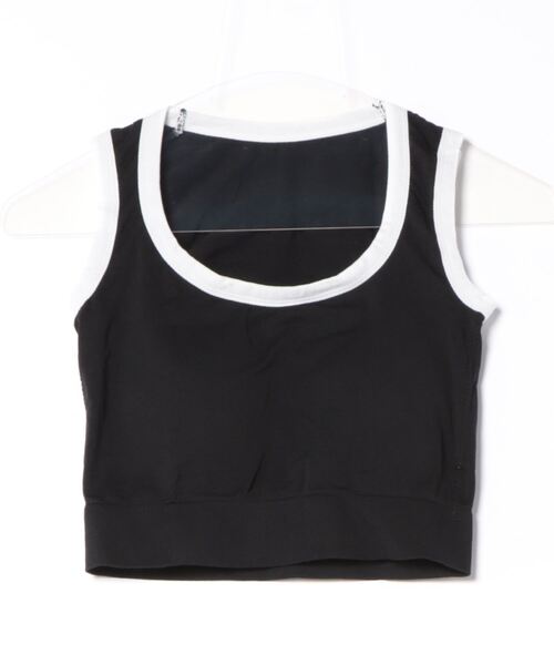 STYLEBLOCK(スタイルブロック)の「パイピングデザインUネックタンクトップ(タンクトップ・レディース・ブラック/ホワイト/グリーン/ブラウン系その他/オフホワイト/グレー・FREE)」の4枚目の写真