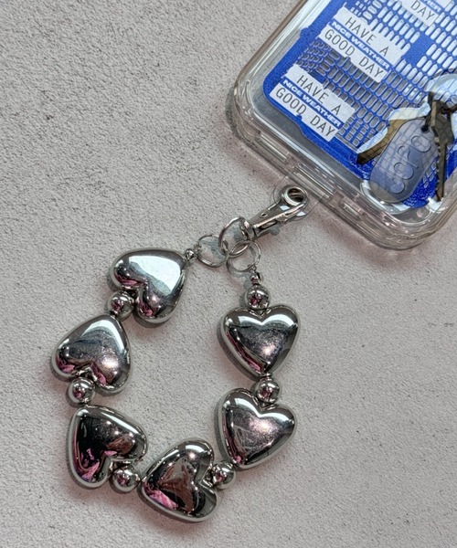 Y2K SYNAPSE FACTORY（ワイツーケー シナプスファクトリー）の「【Y2K】メタルハートストラップ（スマホグッズ・レディース・シルバー系1/シルバー系2・FREE）」の3枚目の写真