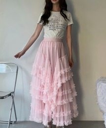 ティアード チュール スカート