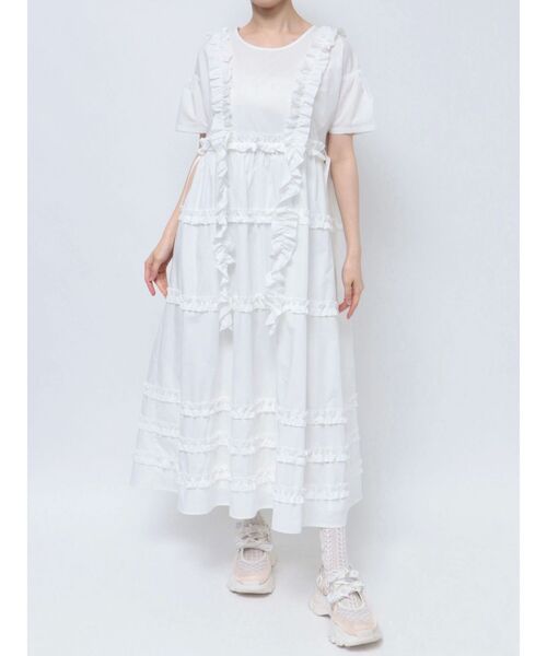 merry jenny(メリージェニー)の「フリルフリルドロストワンピース(ワンピース・レディース・ブルー/オフホワイト・FREE)」の16枚目の写真