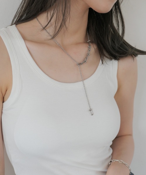 セール】Yラインミックスチェーンネックレス/Y line mix chain セール】Yラインミックスチェーンネックレス/Y line mix chain