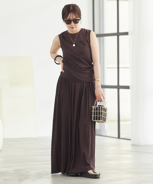 plage C/L Sheer Jersey タンクトップ&スカート　ベージュ plage C/L Sheer Jersey タンクトップ&スカート ベージュ（plage