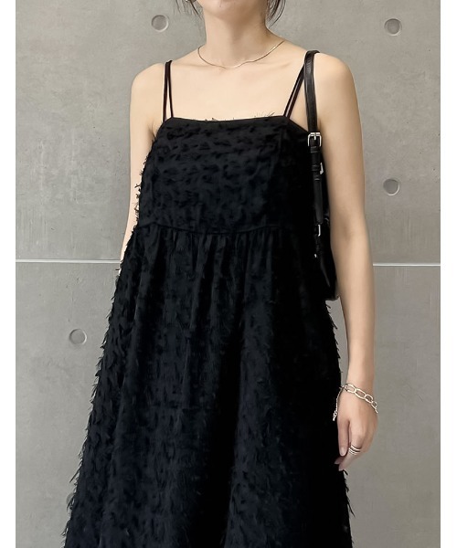 Re:EDIT（リエディ）の「[低身長サイズ有]シアーフリンジキャミソールワンピース（ワンピース・レディース・アイボリー/ブラック・LARGE/MEDIUM/SHORT）」の16枚目の写真