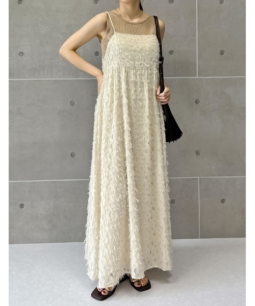 Re:EDIT（リエディ）の「[低身長サイズ有]シアーフリンジキャミソールワンピース（ワンピース・レディース・アイボリー/ブラック・LARGE/MEDIUM/SHORT）」の18枚目の写真