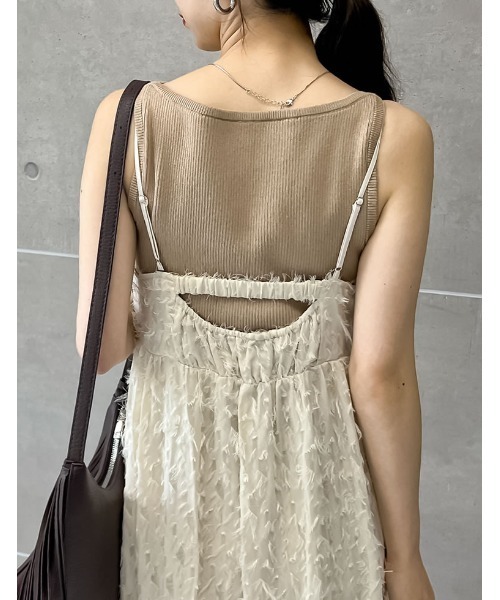 Re:EDIT（リエディ）の「[低身長サイズ有]シアーフリンジキャミソールワンピース（ワンピース・レディース・アイボリー/ブラック・LARGE/MEDIUM/SHORT）」の19枚目の写真