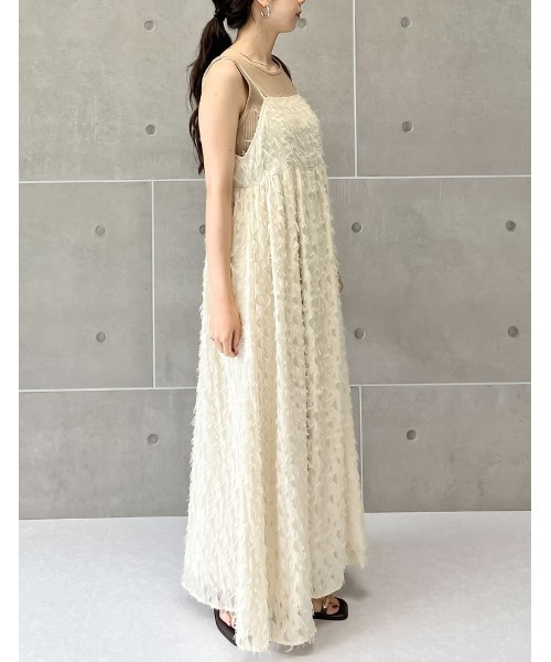 Re:EDIT（リエディ）の「[低身長サイズ有]シアーフリンジキャミソールワンピース（ワンピース・レディース・アイボリー/ブラック・LARGE/MEDIUM/SHORT）」の21枚目の写真