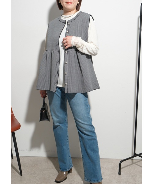 palm RICHE（ポームリシュ）の「ワッシャーリブ異素材TOPS（Tシャツ 