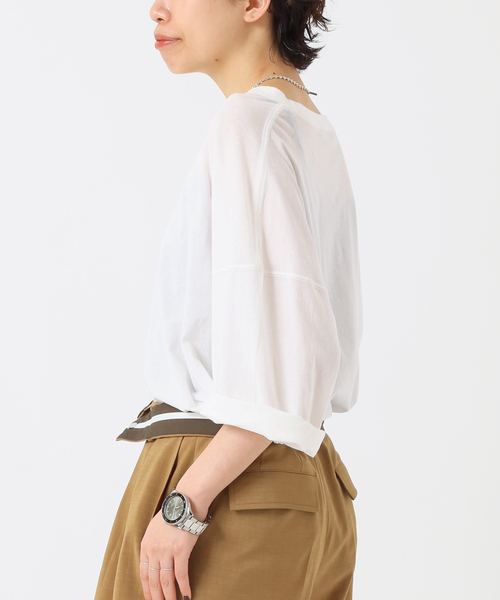 Johnbull(ジョンブル)の「【JOHNBULL/ジョンブル】 シアーオーバーTシャツ(Tシャツ/カットソー・レディース・ホワイト/ブラック・FREE)」の17枚目の写真