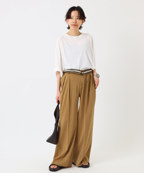 Johnbull(ジョンブル)の「【JOHNBULL/ジョンブル】 シアーオーバーTシャツ(Tシャツ/カットソー・レディース・ホワイト/ブラック・FREE)」の19枚目の写真