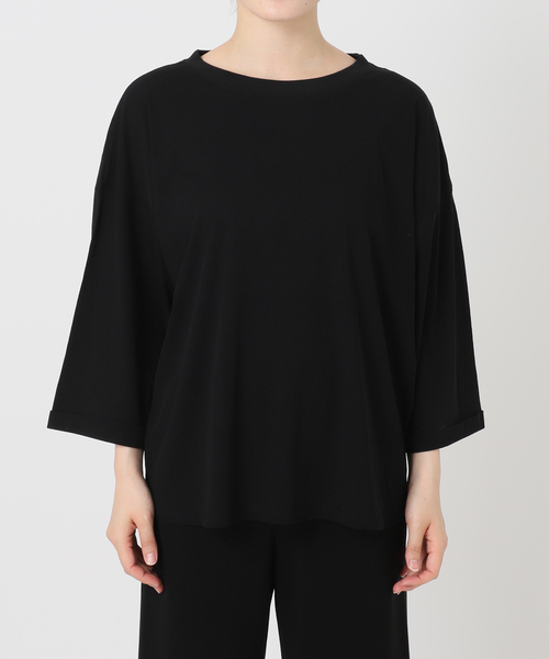 Johnbull(ジョンブル)の「【JOHNBULL/ジョンブル】 シアーオーバーTシャツ(Tシャツ/カットソー・レディース・ホワイト/ブラック・FREE)」の4枚目の写真