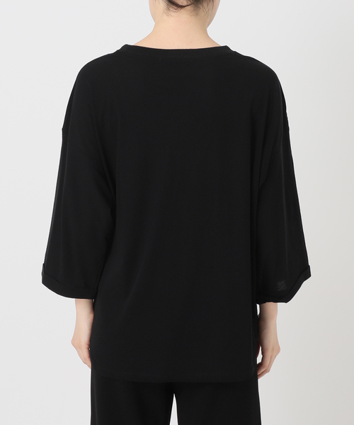 Johnbull(ジョンブル)の「【JOHNBULL/ジョンブル】 シアーオーバーTシャツ(Tシャツ/カットソー・レディース・ホワイト/ブラック・FREE)」の6枚目の写真