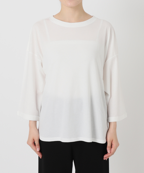 Johnbull(ジョンブル)の「【JOHNBULL/ジョンブル】 シアーオーバーTシャツ(Tシャツ/カットソー・レディース・ホワイト/ブラック・FREE)」の15枚目の写真