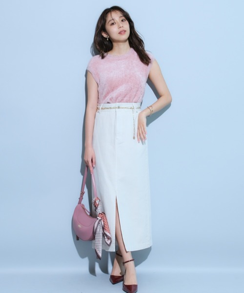 JUSGLITTY - ♡ジャスグリッティー♡ 衿付クルーネックフレンチプルオーバー♡ボーダーノースリ JUSGLITTY（ジャスグリッティー）の「ボートネックプルオーバー