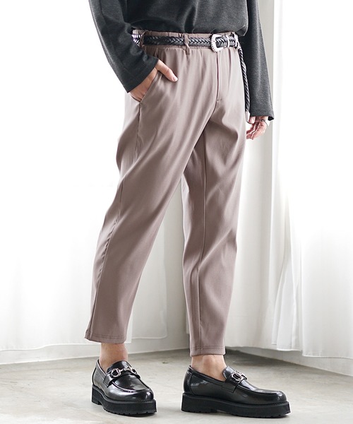 MinoriTY(マイノリティ)の「【MinoriTY】さらさらツイルテーパードパンツ スラックス テーパードパンツ メンズ チノパン フォーマル ワイドパンツ 夏服(チノパンツ・メンズ・ブラック/グリーン/チェック/ストライプ/ラベンダー・L/S/M)」の4枚目の写真