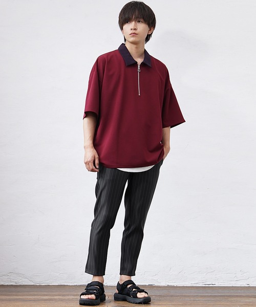MinoriTY】さらさらツイルテーパードパンツ スラックス