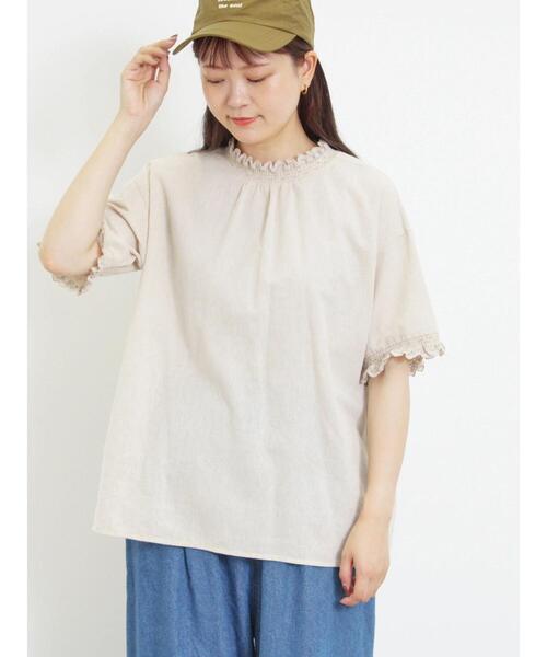 Samansa Mos2（サマンサ モスモス）の「スカラップフリル前後2WAYブラウス（シャツ/ブラウス・レディース・イエロー/オフホワイト/パープル/ベージュ/ブラック・F）」の4枚目の写真