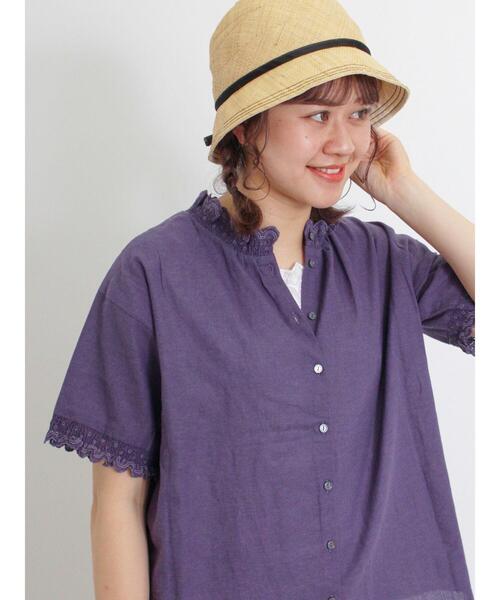 Samansa Mos2（サマンサ モスモス）の「スカラップフリル前後2WAYブラウス（シャツ/ブラウス・レディース・イエロー/オフホワイト/パープル/ベージュ/ブラック・F）」の5枚目の写真