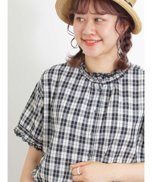 Samansa Mos2（サマンサ モスモス）の「スカラップフリル前後2WAYブラウス（シャツ/ブラウス・レディース・イエロー/オフホワイト/パープル/ベージュ/ブラック・F）」の6枚目の写真