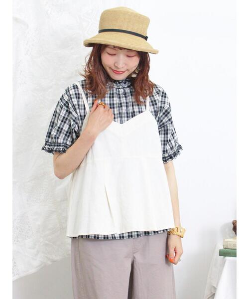 Samansa Mos2（サマンサ モスモス）の「スカラップフリル前後2WAYブラウス（シャツ/ブラウス・レディース・イエロー/オフホワイト/パープル/ベージュ/ブラック・F）」の8枚目の写真