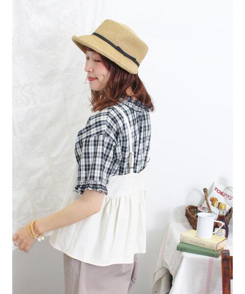 Samansa Mos2（サマンサ モスモス）の「スカラップフリル前後2WAYブラウス（シャツ/ブラウス・レディース・イエロー/オフホワイト/パープル/ベージュ/ブラック・F）」の9枚目の写真