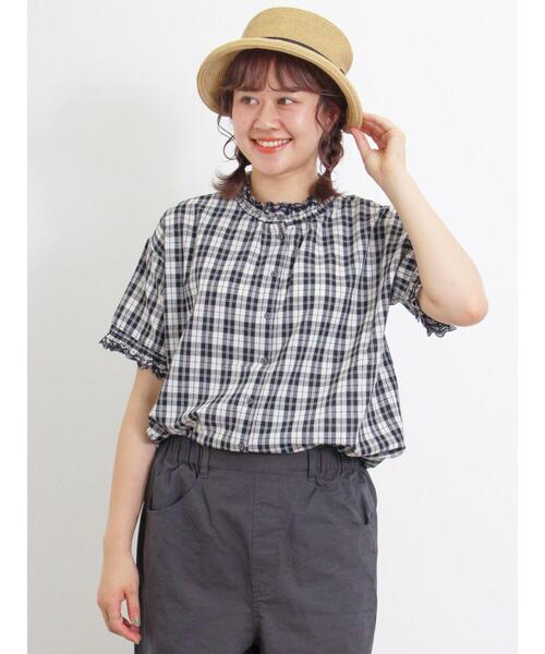 Samansa Mos2（サマンサ モスモス）の「スカラップフリル前後2WAYブラウス（シャツ/ブラウス・レディース・イエロー/オフホワイト/パープル/ベージュ/ブラック・F）」の19枚目の写真