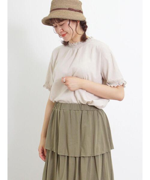 Samansa Mos2（サマンサ モスモス）の「スカラップフリル前後2WAYブラウス（シャツ/ブラウス・レディース・イエロー/オフホワイト/パープル/ベージュ/ブラック・F）」の22枚目の写真