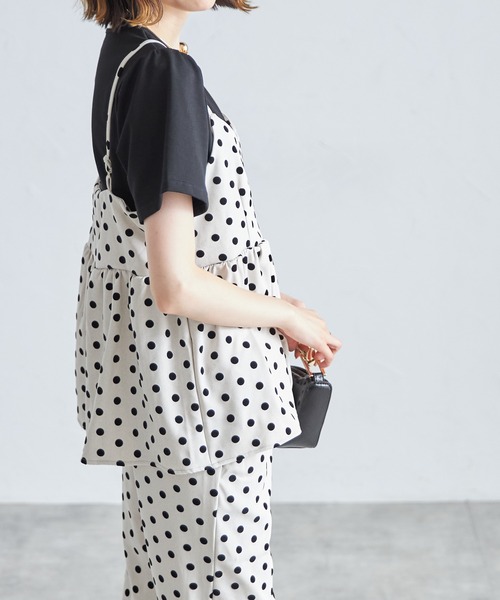 each（イーチ）の「【アンサンブルセット】フロッキードットキャミビスチェ＋半袖Tシャツ（アンサンブル・レディース・グレー/アイボリー/ブラック・FREE）」の19枚目の写真