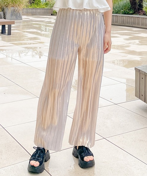 GORGE(ゴージ)の「キラキラプリーツパンツ(その他パンツ・レディース・ブラック/シルバー/オフホワイト・F)」の2枚目の写真