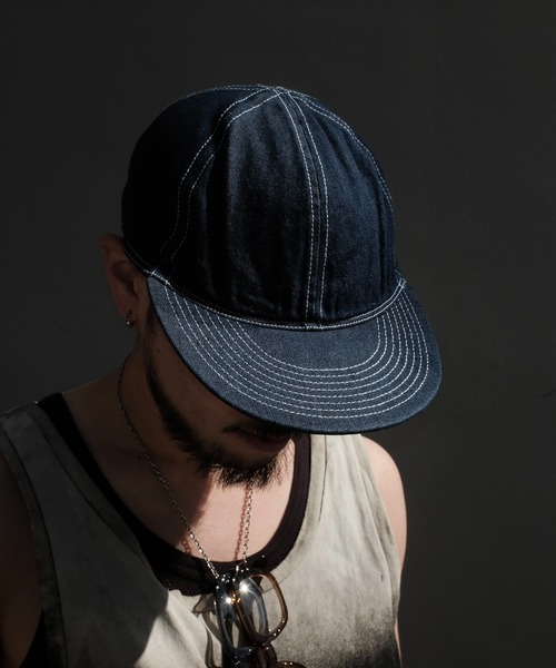 MILITARY(ミリタリー)の「【Military Reproduts ミリタリーリプロダクツ】デニムキャップ(キャップ・メンズ・インディゴブルー・FREE/7 1/2/7 1/4/MEDIUM/LARGE)」の1枚目の写真