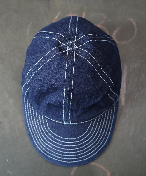 MILITARY(ミリタリー)の「【Military Reproduts ミリタリーリプロダクツ】デニムキャップ(キャップ・メンズ・インディゴブルー・FREE/7 1/2/7 1/4/MEDIUM/LARGE)」の3枚目の写真