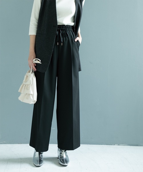 OPAQUE.CLIP（オペークドットクリップ）の「◆ピンストライプイージーワイドパンツ【洗濯機洗い可】（その他パンツ・レディース・ブラック/ネイビー系2/グレー系その他3・36/38/40/42）」の22枚目の写真