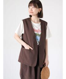 Lugnoncure | 【セットアップ可】麻調ミドル丈ベスト(ベスト)