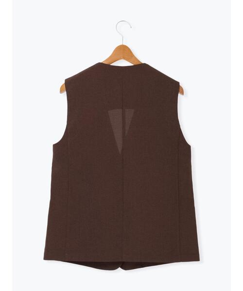 Lugnoncure（ルノンキュール）の「【セットアップ可】麻調ミドル丈ベスト（ベスト・レディース・ブラウン/ブラック・F）」の15枚目の写真