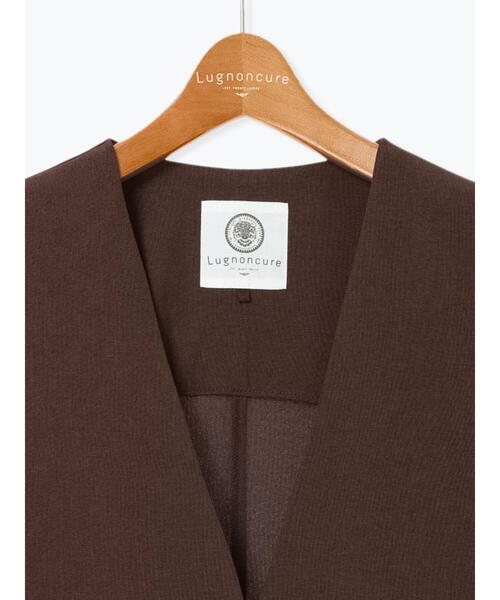 Lugnoncure（ルノンキュール）の「【セットアップ可】麻調ミドル丈ベスト（ベスト・レディース・ブラウン/ブラック・F）」の14枚目の写真