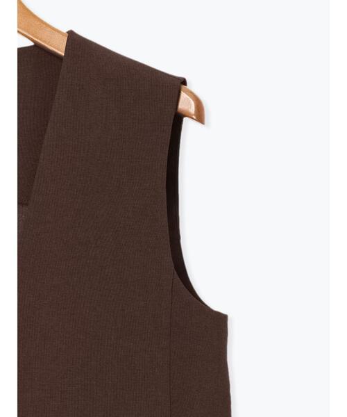 Lugnoncure（ルノンキュール）の「【セットアップ可】麻調ミドル丈ベスト（ベスト・レディース・ブラウン/ブラック・F）」の13枚目の写真