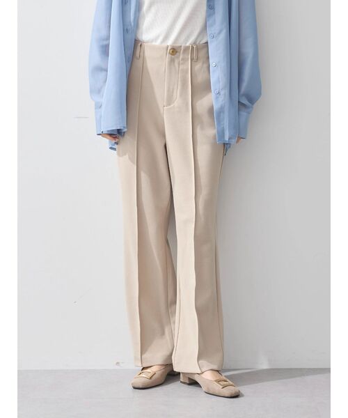 earth music&ecology（アースミュージックアンドエコロジー）の「センターシームパンツ（スラックス・レディース・ブラック/ライトベージュ/チョコ・S/M）」の5枚目の写真