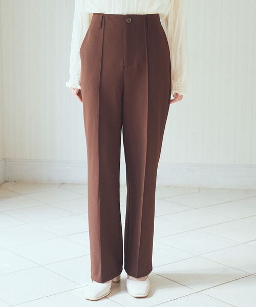 earth music&ecology（アースミュージックアンドエコロジー）の「センターシームパンツ（スラックス・レディース・ブラック/ライトベージュ/チョコ・S/M）」の18枚目の写真