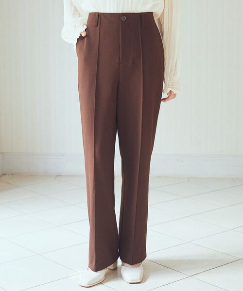 earth music&ecology（アースミュージックアンドエコロジー）の「センターシームパンツ（スラックス・レディース・ブラック/ライトベージュ/チョコ・S/M）」の19枚目の写真