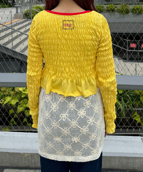 HELLO.SANFRANCISCO（ハローサンフランシスコ）の「【HELLO.SANFRANCISCO/ハローサンフランシスコ】コラボASSシャーリングリンガーTEE（Tシャツ/カットソー・レディース・グレー/イエロー・ONE SIZE）」の17枚目の写真