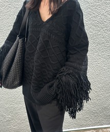 select MOCA | フリンジスリーブオーバーアランニット(ニット/セーター)