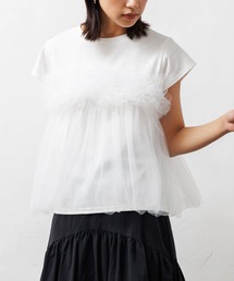 チュールビスチェフレンチスリーブTシャツ