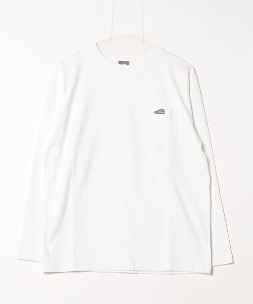 NEW BALANCE(ニューバランス)の「【別注】ニューバランス New Balance THE CITY シューパッチリラックスロングスリーブTシャ 限定コラボ(Tシャツ/カットソー・メンズ・ブラウン/ホワイト/カーキ/ターコイズブルー・S/M/L/LL)」の2枚目の写真