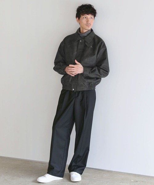 LIL VENDARS（リルヴェンダース）の「Buyer's Select/ヴィンテージ加工PU合皮A-2ショートブルゾン（ブルゾン・メンズ・ブラック/ブラック系/ブラウン・L/M/S/XL）」の17枚目の写真