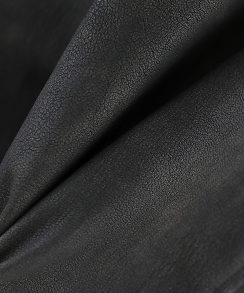 LIL VENDARS（リルヴェンダース）の「Buyer's Select/ヴィンテージ加工PU合皮A-2ショートブルゾン（ブルゾン・メンズ・ブラック/ブラック系/ブラウン・L/M/S/XL）」の5枚目の写真