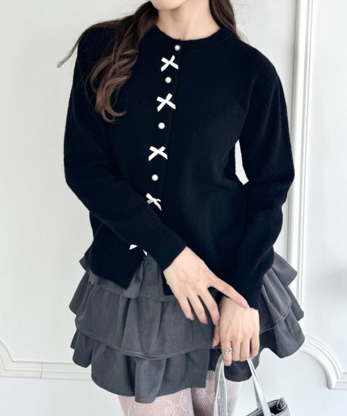 極美品✨】ルネ カーディガン パール リボン 2021年 38 極美品✨】ルネ