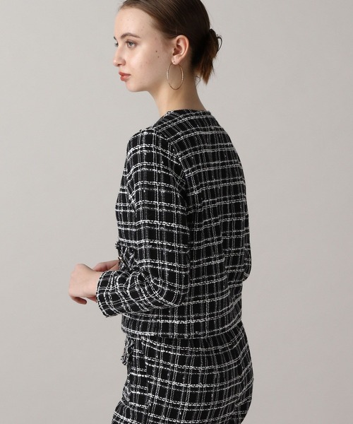 FOREVER 21（フォーエバー トゥエンティーワン）の「【2024FW】ツイードノーカラージャケット（ノーカラージャケット・レディース・ブラック/オフホワイト・FREE）」の6枚目の写真