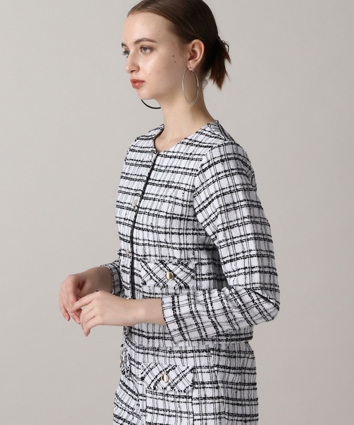 FOREVER 21（フォーエバー トゥエンティーワン）の「【2024FW】ツイードノーカラージャケット（ノーカラージャケット・レディース・ブラック/オフホワイト・FREE）」の11枚目の写真