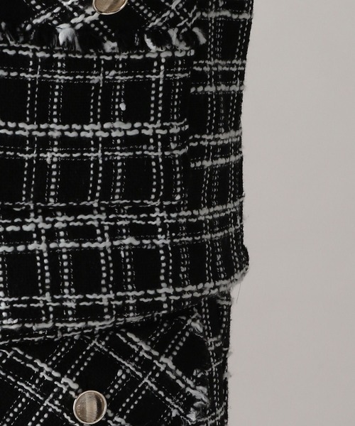 FOREVER 21（フォーエバー トゥエンティーワン）の「【2024FW】ツイードノーカラージャケット（ノーカラージャケット・レディース・ブラック/オフホワイト・FREE）」の18枚目の写真